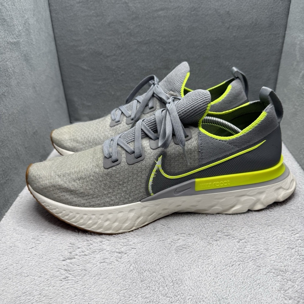 Nike React Infinity Run Flyknit Men's 13 Grey Volt Running Shoes CD4371-008